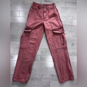 BDG Urban Outfitters Y2K Indie Sleeze Cargo Pants Acid Wash Mauve Pink Size 24